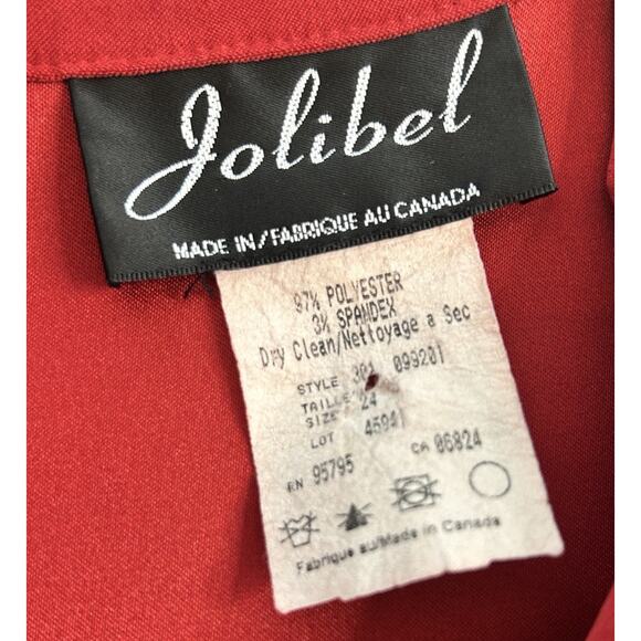 Vintage Jolibel‎ Red Button Up Woven Shirt Jacket Size 24 Canada - Picture 3 of 9